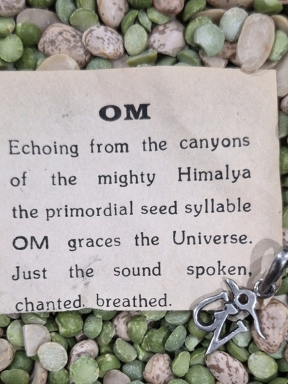 Silver OM Charm Pendant - Unbranded